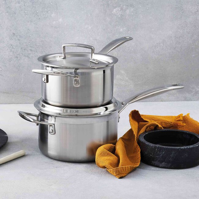 3-ply Stainless Steel Saucepan with Lid & Helper Handle image number 1